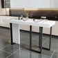 Mesa de bar rectangular Glam, mesa con pedestal doble de mármol para interiores