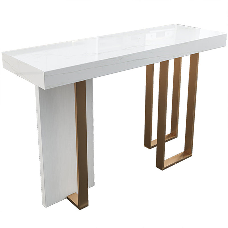 Mesa de bar rectangular Glam, mesa con pedestal doble de mármol para interiores