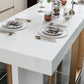 Mesa de bar rectangular Glam, mesa con pedestal doble de mármol para interiores