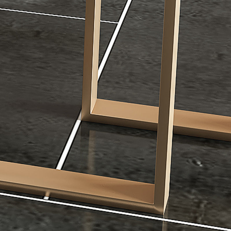 Mesa de bar rectangular Glam, mesa con pedestal doble de mármol para interiores