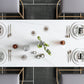 Mesa de bar rectangular Glam, mesa con pedestal doble de mármol para interiores