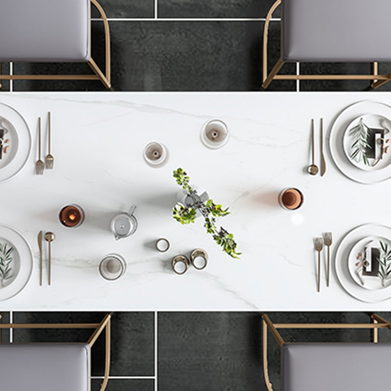 Mesa de bar rectangular Glam, mesa con pedestal doble de mármol para interiores