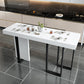 Mesa de bar rectangular Glam, mesa con pedestal doble de mármol para interiores