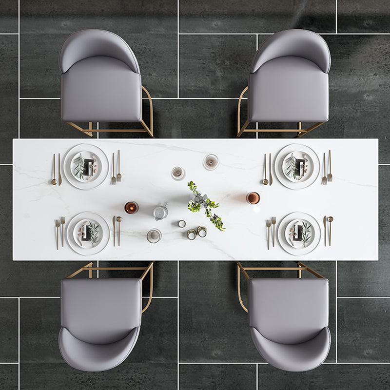 Mesa de bar rectangular Glam, mesa con pedestal doble de mármol para interiores