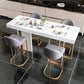 Mesa de bar rectangular Glam, mesa con pedestal doble de mármol para interiores