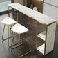 Mesa de bar rectangular Glam, mesa de pedestal doble de mármol sintético con almacenamiento