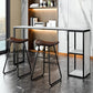 Mesa de bar rectangular Glam, mesa de pedestal doble de mármol sintético con almacenamiento