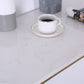 Mesa de bar rectangular Glam, mesa de pedestal doble de mármol sintético con almacenamiento