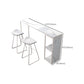 Mesa de bar rectangular Glam, mesa de pedestal doble de mármol sintético con almacenamiento