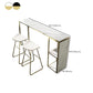 Mesa de bar rectangular Glam, mesa de pedestal doble de mármol sintético con almacenamiento