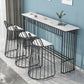 Industrial Rectangle Bistro Bar Desk Faux Marble Bistro Table for Indoor 78.7"L x 15.7"W x 41.3"H Black Without Chairs Clearhalo 'Bar Furniture' 'Bar Tables' 'bar_tables' 'furn' 'furn_bar_tables' 'Furniture' 'Kitchen & Dining Furniture' 6385030