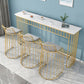 Industrial Rectangle Bistro Bar Desk Faux Marble Bistro Table for Indoor 70.9"L x 15.7"W x 41.3"H Gold Without Chairs Clearhalo 'Bar Furniture' 'Bar Tables' 'bar_tables' 'furn' 'furn_bar_tables' 'Furniture' 'Kitchen & Dining Furniture' 6385031