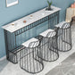Industrial Rectangle Bistro Bar Desk Faux Marble Bistro Table for Indoor Clearhalo 'Bar Furniture' 'Bar Tables' 'bar_tables' 'furn' 'furn_bar_tables' 'Furniture' 'Kitchen & Dining Furniture' 6385037
