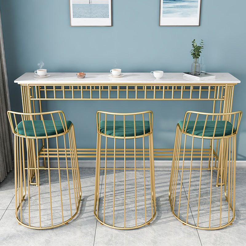 Industrial Rectangle Bistro Bar Desk Faux Marble Bistro Table for Indoor Clearhalo 'Bar Furniture' 'Bar Tables' 'bar_tables' 'furn' 'furn_bar_tables' 'Furniture' 'Kitchen & Dining Furniture' 6385038