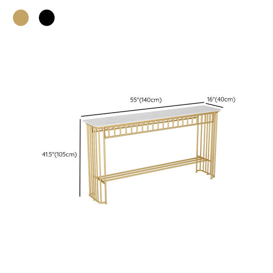 Industrial Rectangle Bistro Bar Desk Faux Marble Bistro Table for Indoor Clearhalo 'Bar Furniture' 'Bar Tables' 'bar_tables' 'furn' 'furn_bar_tables' 'Furniture' 'Kitchen & Dining Furniture' 6385045