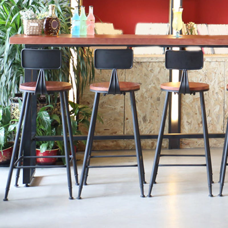 Mesa rectangular de altura de barra, mesa de pub bistró con tapa de madera maciza y base negra