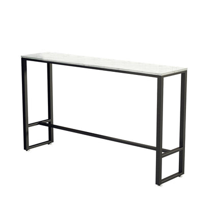 Industrial Style Rectangle Bar Table Faux Marble Bar-Height Bar Dining Table White Without Chairs Clearhalo 'Bar Furniture' 'Bar Tables' 'bar_tables' 'furn' 'furn_bar_tables' 'Furniture' 'Kitchen & Dining Furniture' 6385079
