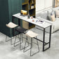 Industrial Style Rectangle Bar Table Faux Marble Bar-Height Bar Dining Table 70.9"L x 15.7"W x 41.3"H White Without Chairs Clearhalo 'Bar Furniture' 'Bar Tables' 'bar_tables' 'furn' 'furn_bar_tables' 'Furniture' 'Kitchen & Dining Furniture' 6385081