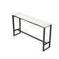 Industrial Style Rectangle Bar Table Faux Marble Bar-Height Bar Dining Table 63"L x 15.7"W x 41.3"H White Without Chairs Clearhalo 'Bar Furniture' 'Bar Tables' 'bar_tables' 'furn' 'furn_bar_tables' 'Furniture' 'Kitchen & Dining Furniture' 6385084