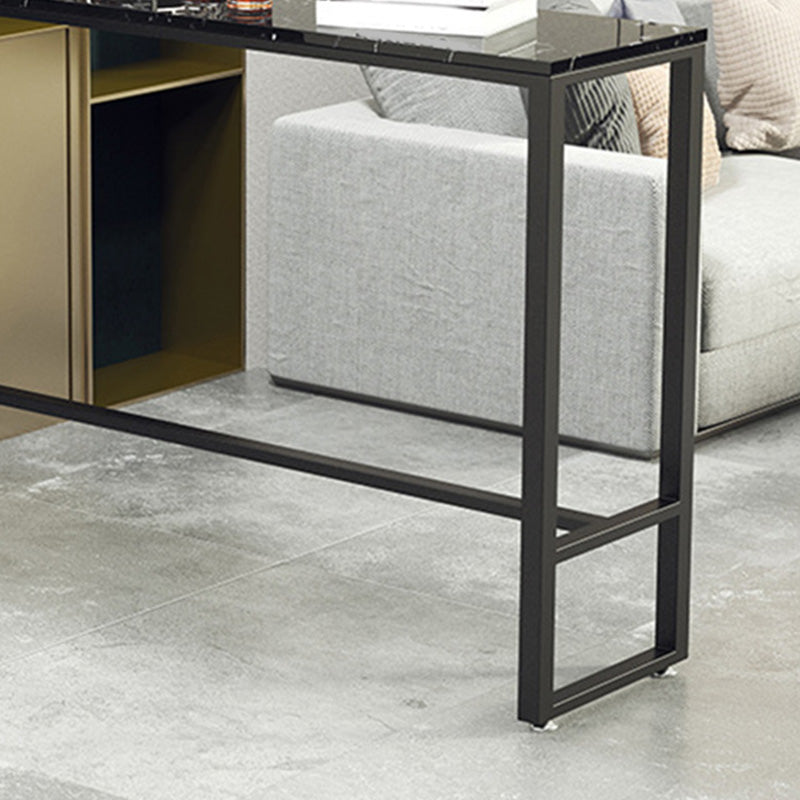 Industrial Style Rectangle Bar Table Faux Marble Bar-Height Bar Dining Table Clearhalo 'Bar Furniture' 'Bar Tables' 'bar_tables' 'furn' 'furn_bar_tables' 'Furniture' 'Kitchen & Dining Furniture' 6385087