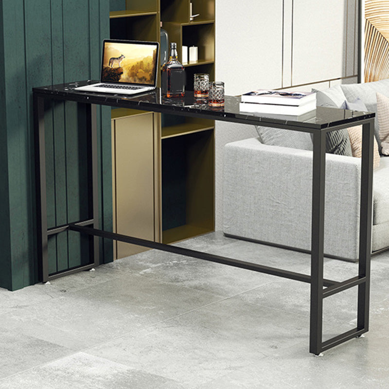 Industrial Style Rectangle Bar Table Faux Marble Bar-Height Bar Dining Table Clearhalo 'Bar Furniture' 'Bar Tables' 'bar_tables' 'furn' 'furn_bar_tables' 'Furniture' 'Kitchen & Dining Furniture' 6385088