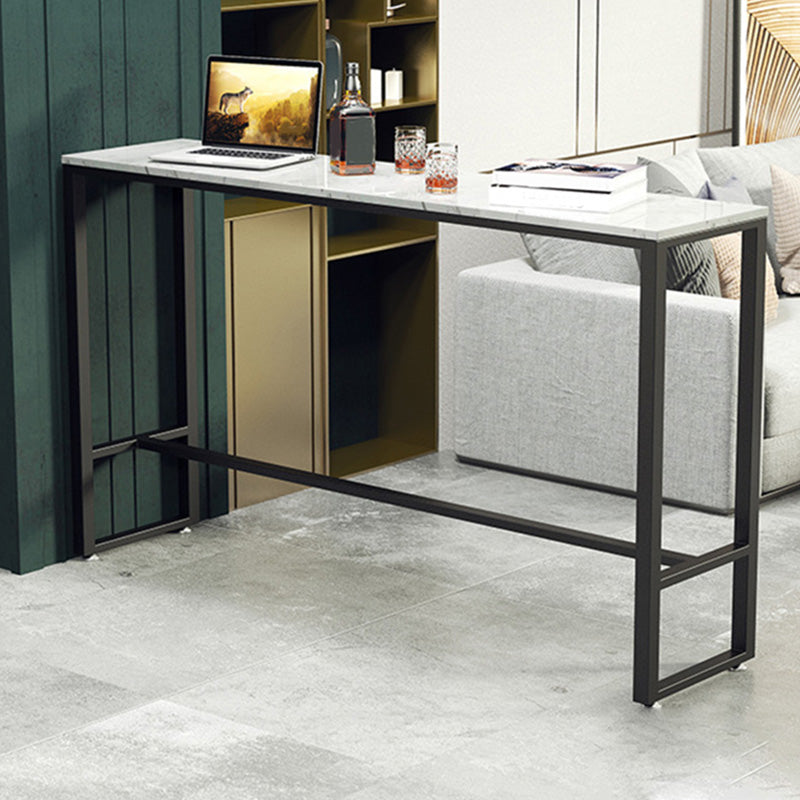 Industrial Style Rectangle Bar Table Faux Marble Bar-Height Bar Dining Table Clearhalo 'Bar Furniture' 'Bar Tables' 'bar_tables' 'furn' 'furn_bar_tables' 'Furniture' 'Kitchen & Dining Furniture' 6385089