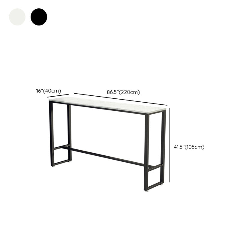 Industrial Style Rectangle Bar Table Faux Marble Bar-Height Bar Dining Table Clearhalo 'Bar Furniture' 'Bar Tables' 'bar_tables' 'furn' 'furn_bar_tables' 'Furniture' 'Kitchen & Dining Furniture' 6385090