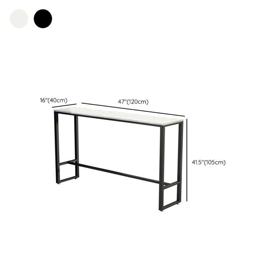 工業スタイルの長方形のバーテーブルフェイクマーブルバーハイイトバーダイニングテーブル