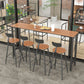 Industrial Bar Height Table Rectangular Bar Table with Metal Base 78.7"L x 15.7"W x 41.3"H Black Without Chairs Clearhalo 'Bar Furniture' 'Bar Tables' 'bar_tables' 'furn' 'furn_bar_tables' 'Furniture' 'Kitchen & Dining Furniture' 6385100