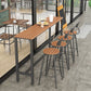 Industrial Bar Height Table Rectangular Bar Table with Metal Base 70.9"L x 15.7"W x 41.3"H Black Without Chairs Clearhalo 'Bar Furniture' 'Bar Tables' 'bar_tables' 'furn' 'furn_bar_tables' 'Furniture' 'Kitchen & Dining Furniture' 6385102