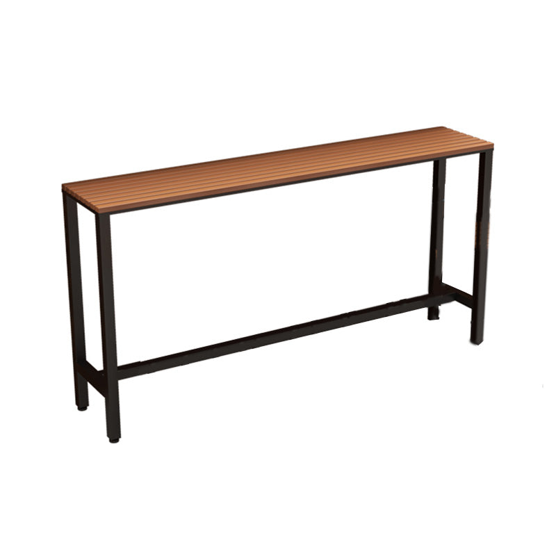 Industrial Bar Height Table Rectangular Bar Table with Metal Base Clearhalo 'Bar Furniture' 'Bar Tables' 'bar_tables' 'furn' 'furn_bar_tables' 'Furniture' 'Kitchen & Dining Furniture' 6385103