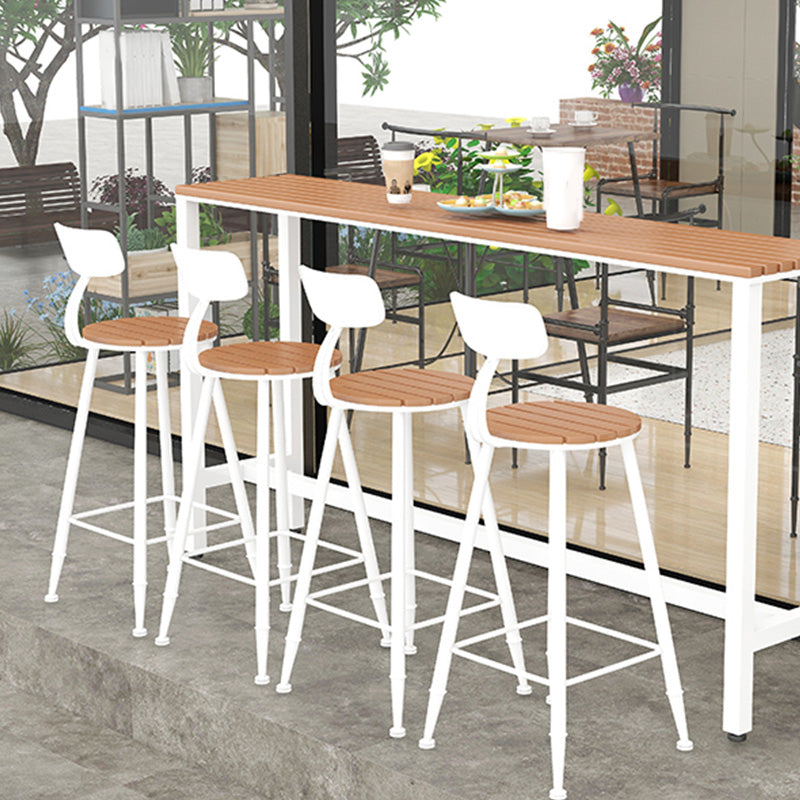 Industrial Bar Height Table Rectangular Bar Table with Metal Base Clearhalo 'Bar Furniture' 'Bar Tables' 'bar_tables' 'furn' 'furn_bar_tables' 'Furniture' 'Kitchen & Dining Furniture' 6385106