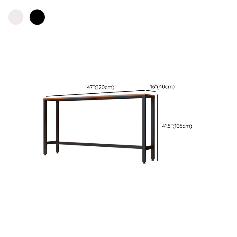 Industrial Bar Height Table Rectangular Bar Table with Metal Base ...