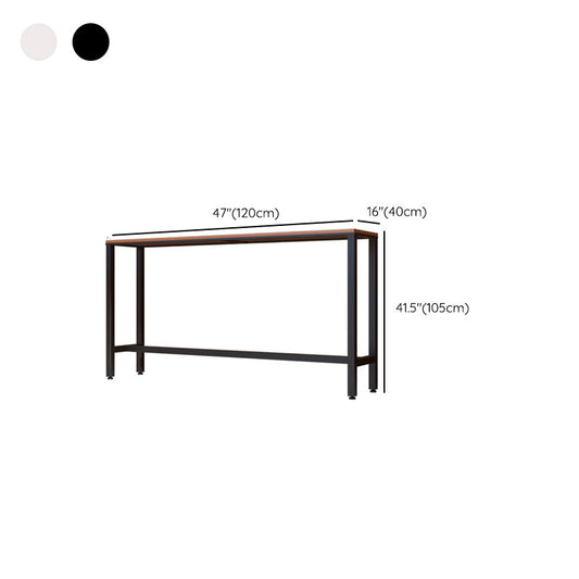 Industrial Bar Height Table Rectangular Bar Table with Metal Base Clearhalo 'Bar Furniture' 'Bar Tables' 'bar_tables' 'furn' 'furn_bar_tables' 'Furniture' 'Kitchen & Dining Furniture' 6385110
