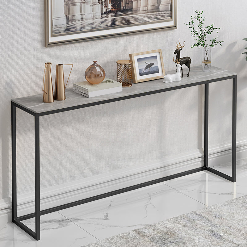 Tavolo di divano console rettangolare moderno tavolo di accento alto 33,46 pollici con 1 scaffale