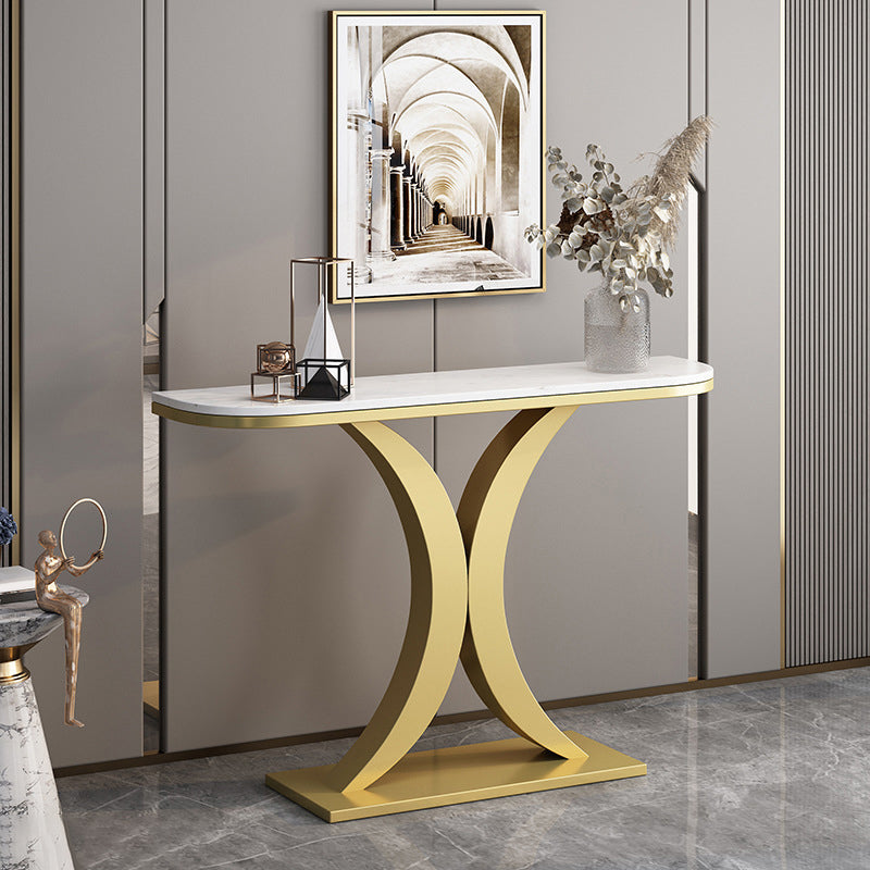31.5" Tall Console Table 1-shelf Stain Resistant Accent Table for Hall Clearhalo 'Console Tables' 'console_tables' 'Entry & Mudroom Furniture' 'furn' 'furn_console_tables' 'Furniture' 6385176