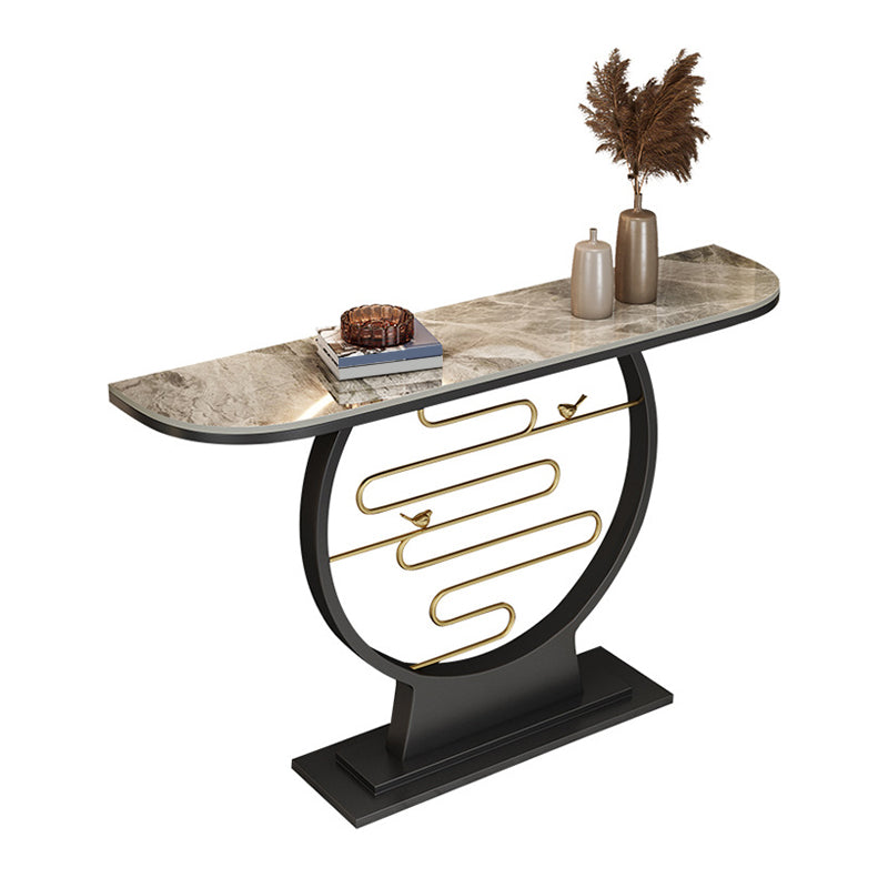 Console moderna di pietra 31,5 "tavolo accento 1-scaffale alto per sala