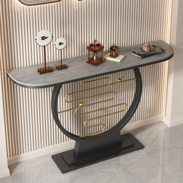 Console moderna di pietra 31,5 "tavolo accento 1-scaffale alto per sala