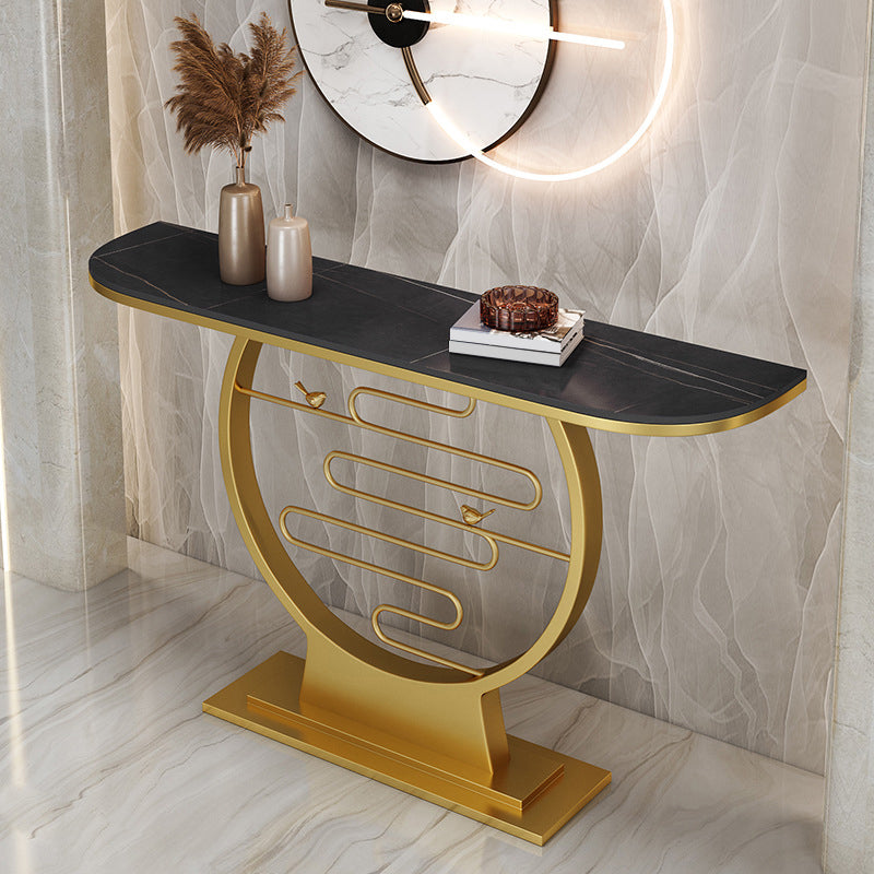 Console moderna di pietra 31,5 "tavolo accento 1-scaffale alto per sala