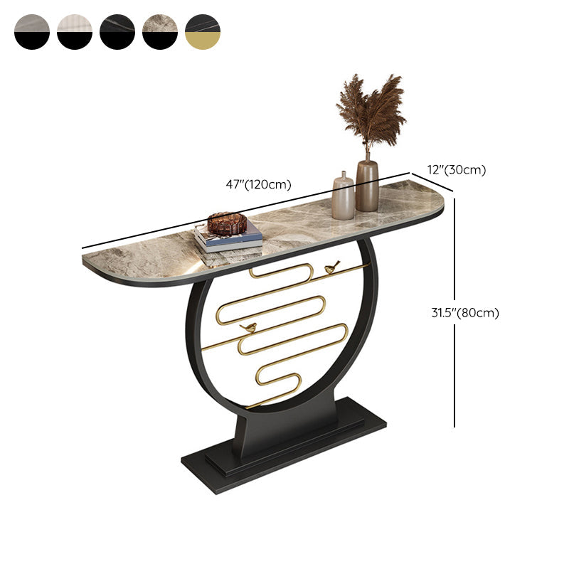 Console moderna di pietra 31,5 "tavolo accento 1-scaffale alto per sala