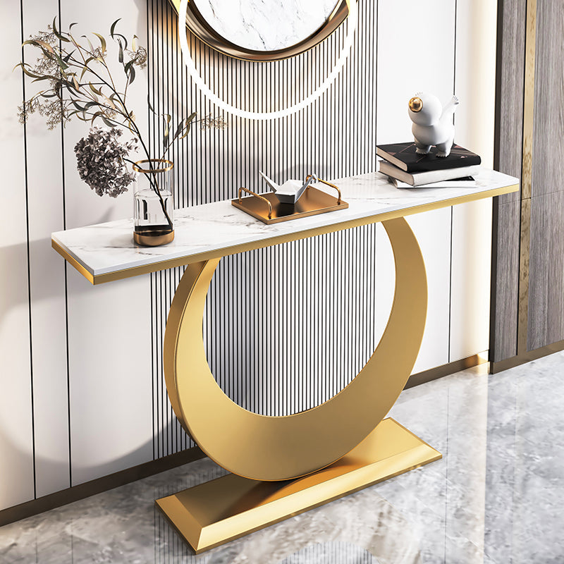 Console rettangolare glam Tabella 31,5 "Tavolo di accento in pietra alta per Hall
