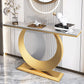 Console rettangolare glam Tabella 31,5 "Tavolo di accento in pietra alta per Hall