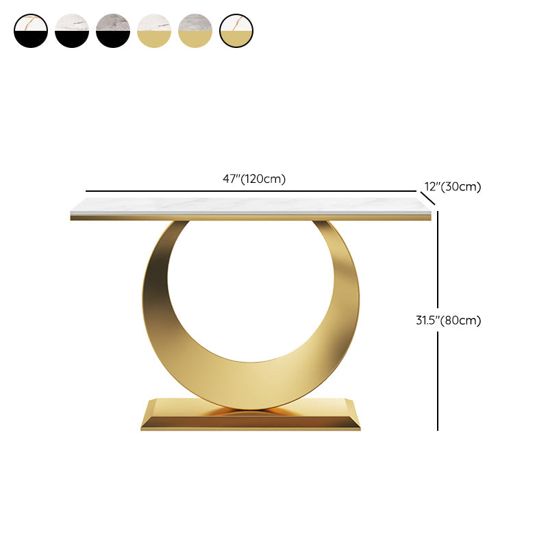 Console rettangolare glam Tabella 31,5 "Tavolo di accento in pietra alta per Hall