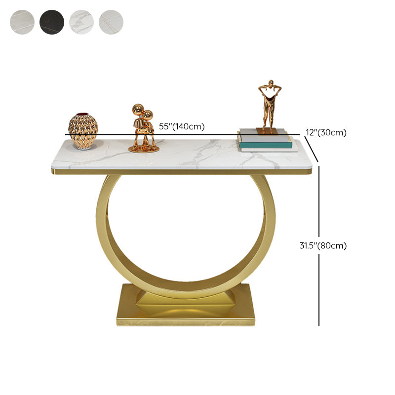 Mesa de consola de piedra moderna mesa de acento de 31.5 pulgadas de altura con estante