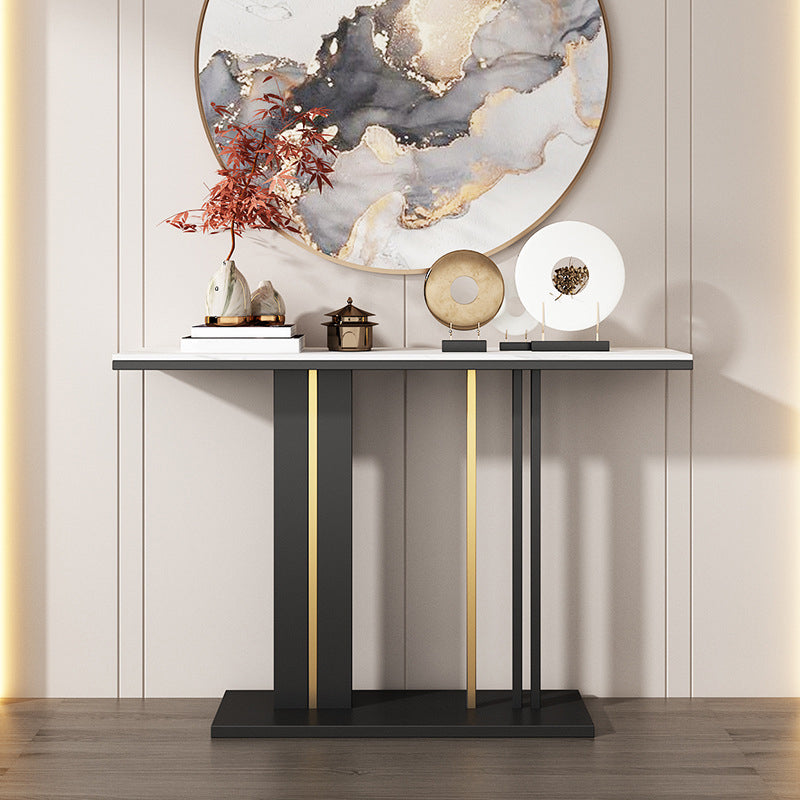 Console rettangolare moderna Tabella 31,5 "Tavolo di accento in pietra alta per Hall