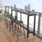 Modern Bar Height Table Rectangular Bar Table with Metal Base 78.7"L x 15.7"W x 41.3"H Black Without Chairs Clearhalo 'Bar Furniture' 'Bar Tables' 'bar_tables' 'furn' 'furn_bar_tables' 'Furniture' 'Kitchen & Dining Furniture' 6385376