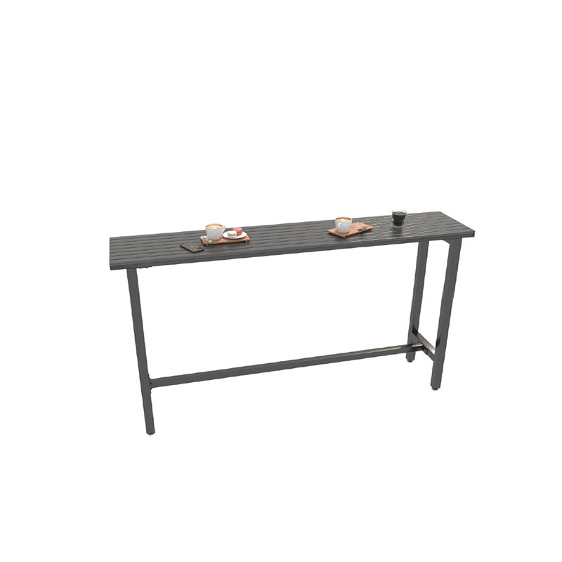 Modern Bar Height Table Rectangular Bar Table with Metal Base Black Without Chairs Clearhalo 'Bar Furniture' 'Bar Tables' 'bar_tables' 'furn' 'furn_bar_tables' 'Furniture' 'Kitchen & Dining Furniture' 6385380
