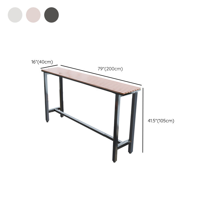 Modern Bar Height Table Rectangular Bar Table with Metal Base Clearhalo 'Bar Furniture' 'Bar Tables' 'bar_tables' 'furn' 'furn_bar_tables' 'Furniture' 'Kitchen & Dining Furniture' 6385386