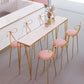 Rectangular Bar Height Table White Faux Marble Top Bistro Pub Table with 4 Legs 78.7"L x 15.7"W x 41.3"H Without Chairs Clearhalo 'Bar Furniture' 'Bar Tables' 'bar_tables' 'furn' 'furn_bar_tables' 'Furniture' 'Kitchen & Dining Furniture' 6385395