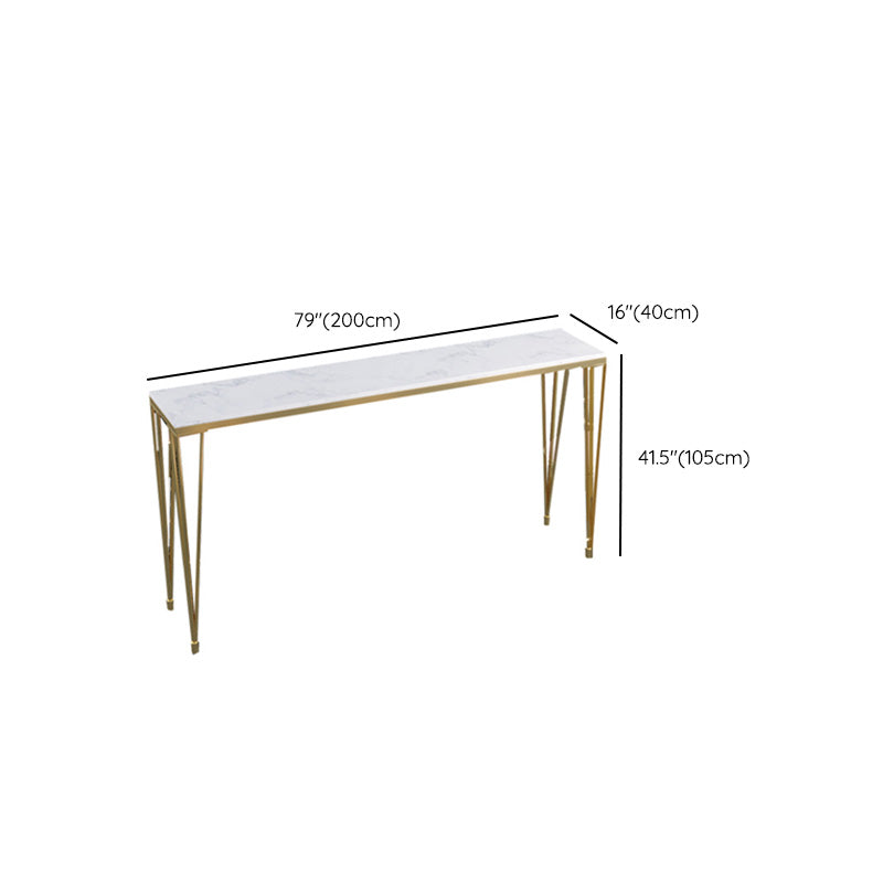 Rectangular Bar Height Table White Faux Marble Top Bistro Pub Table with 4 Legs Clearhalo 'Bar Furniture' 'Bar Tables' 'bar_tables' 'furn' 'furn_bar_tables' 'Furniture' 'Kitchen & Dining Furniture' 6385401